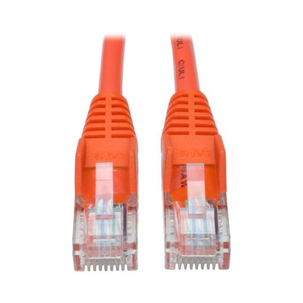 05dc89152d98ca339bb6e2105a4567d7-1 Tripp Lite series Cat5e 350 MHz Snagless Molded (UTP) Ethernet Cable (RJ45 M/M), PoE - Orange, 14 ft. (4.27 m)