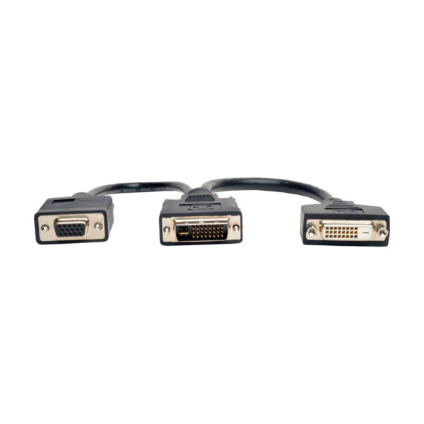 06349f76f2751b63f419084c759ec4e5 Tripp Lite series DVI Y Splitter Cable, Digital and VGA Monitors (DVI-I M to DVI-D F and HD15 F) 6-in. (15.24 cm)