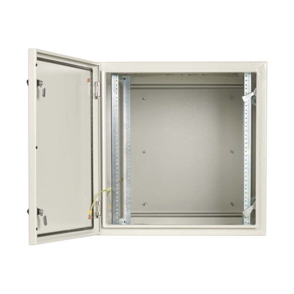 Tripp Lite series SmartRack Industrial Enclosure with Lock - NEMA 4, Wall Mount, Metal Construction, Hinged Back, 32 in. Depth, 12U, Gray