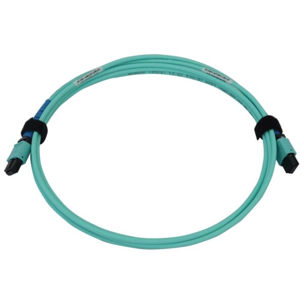 0676cea7e95a94cfb79ff207f66438e7 Tripp Lite series 40/100/400G Multimode 50/125 OM3 Fiber Optic Cable (24F MTP/MPO-PC F/F), LSZH, Aqua, 2 m (6.6 ft.)