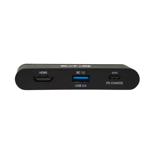 Tripp Lite series USB-C Multiport Adapter - 4K HDMI, USB 3.x (5Gbps) Hub Port, Self-Storing Cable, 100W PD Charging, Black