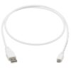 Tripp Lite series Safe-IT USB 2.0 A to Micro-B Antibacterial Cable (M/M), White, 3 ft. (0.91 m)