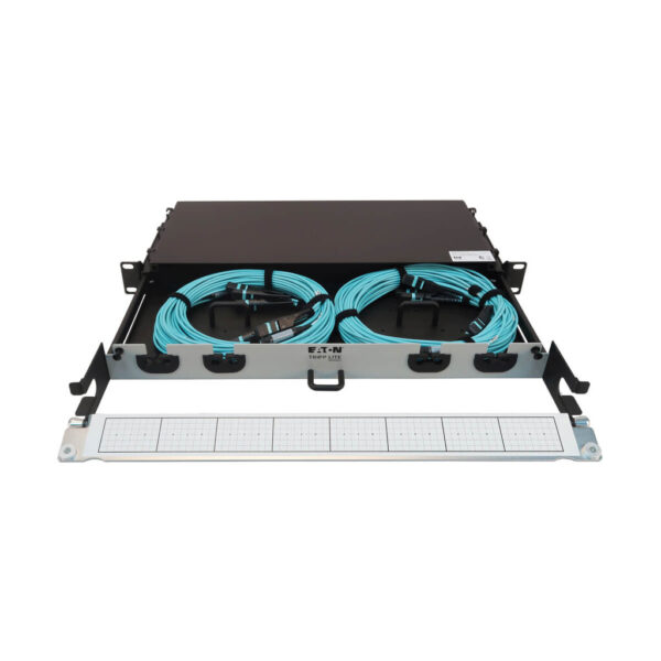 0724958279536444eef6ea27dc5e6022 Tripp Lite series Preloaded Fiber Panel, 1U - 2x (3x8F MTP/MPO-PC F/F) 24F Trunk Cables, OM4 Multimode, 20 m (65.6 ft.)