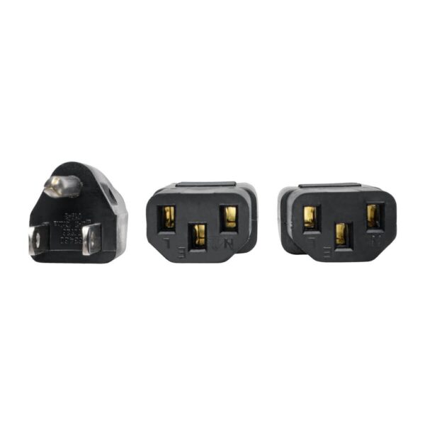 077446cf2b188bea08614c510bcbfbc5 Tripp Lite series Y Splitter Power Cable, NEMA 5-15P to 2x C13 - 10A, 125V, 18 AWG, 6 ft. (1.83 m), Black