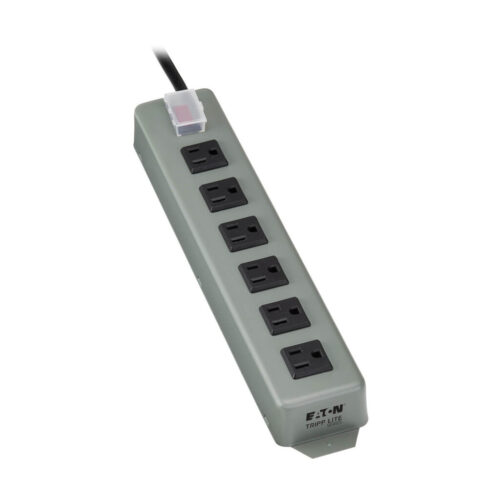Tripp Lite series Industrial Power Strip, 6 Right-Angle Outlets, 15 ft. (4.6 m) Cord, Mounting Tabs