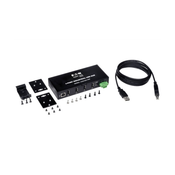 Tripp Lite series 4-Port Industrial-Grade USB 2.0 Hub - 15 kV ESD Immunity, Metal Housing, Mountable