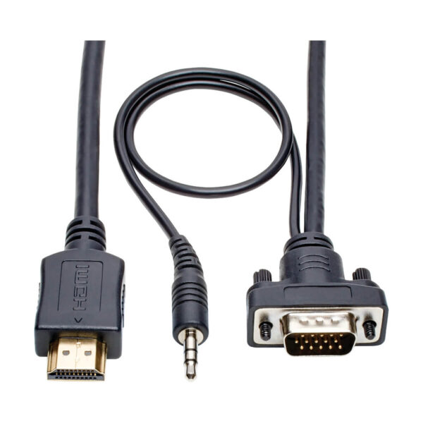07bc509ad8400c3658b1563ee42d4fc5 Tripp Lite series HDMI to VGA + Audio Active Adapter Cable (HDMI to Low-Profile HD15 + 3.5 mm M/M), 15 ft. (4.6 m), TAA