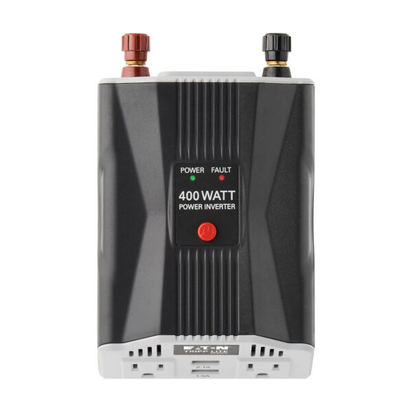 07fcf74f9ea56a3916fa4c04f698eabd Tripp Lite series 400W PowerVerter Ultra-Compact Car Inverter with 2 AC/2USB - 3.1A/Battery Cables/Cigarette Lighter Adapter (CLA)