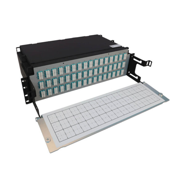 0809bc852370b5085e38b3bcbaa8dca1 Tripp Lite series Preloaded Fiber Patch Panel, 3U - 48x (12F MTP/MPO-PC to 4x LC Duplex F/F) 8F Trunk Cables, OM4 Multimode, 5 m (16.4 ft.)
