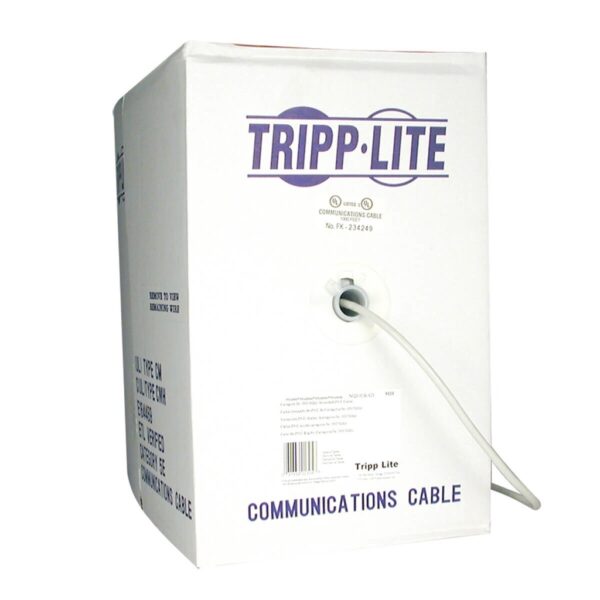 Tripp Lite series Cat5e 350 MHz Solid Core Outdoor-Rated (UTP) PVC Bulk Ethernet Cable, PoE - Gray, 1000 ft. (304.8 m)