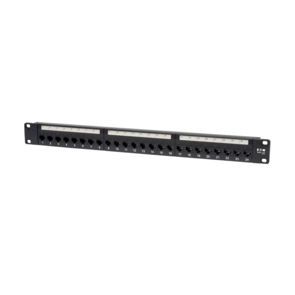 Tripp Lite series 24-Port 1U Rack-Mount Cat5e Feedthrough Patch Panel, RJ45 Ethernet, TAA