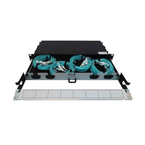 Tripp Lite series Preloaded Fiber Panel, 1U - 4x (12F MTP/MPO-PC to 4x LC Duplex F/M) 8F Trunk Cables, OM4 Multimode, 10 m (32.8 ft.)