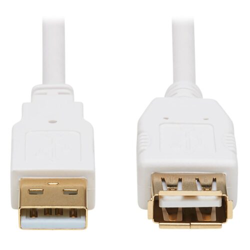 Tripp Lite series Safe-IT USB 2.0 Antibacterial Extension Cable (A M/F), USB 2.0, White, 3 ft. (0.91 m)