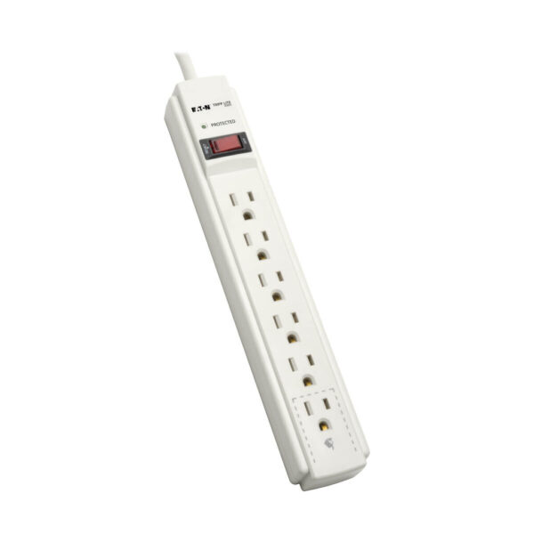 08dab7a36c939702f211a62e8e8173bf Tripp Lite series Protect It! 6-Outlet Surge Protector, 6 ft. Cord, 900 Joules, Diagnostic LED, Light Gray Housing