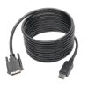 Tripp Lite series DisplayPort to DVI Adapter Cable (DP with Latches to DVI-D Single Link M/M), 15 ft. (4.6 m)
