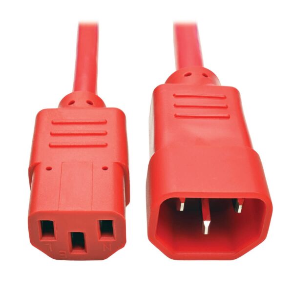 Tripp Lite series PDU Power Cord, C13 to C14 - 10A, 250V, 18 AWG, 2 ft. (0.61 m), Red