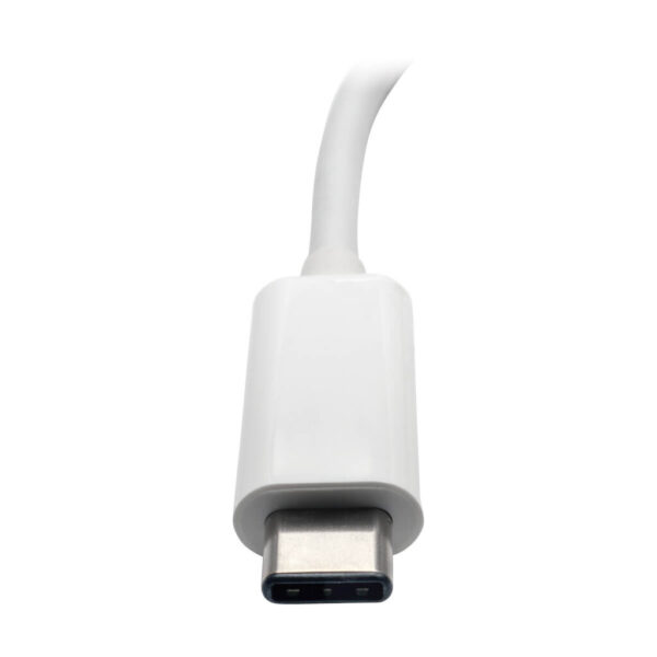 Tripp Lite series 3-Port USB 3.x (5Gbps) Hub with LAN Port, USB-C to 3x USB-A Ports and Gigabit Ethernet, White