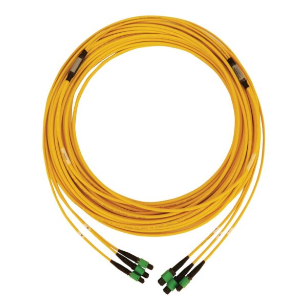 Tripp Lite series 40/100G Singlemode 9/125 OS2 Fiber Optic Cable (3x8F MTP/MPO-APC F/F), LSZH, Yellow, 23 m (75 ft.)