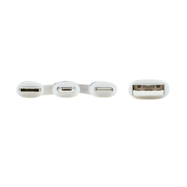09b54e719d77125896ac0503e2493e1d Tripp Lite Safe-IT USB-A to Lightning, Micro-B and USB-C Antibacterial Sync/Charge Cable (M/3xM), MFi Certified, White, 4 ft. - M101AB-004-LMCW