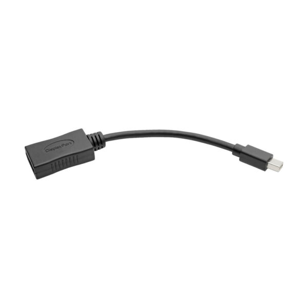 Tripp Lite series Keyspan Mini DisplayPort to DisplayPort Adapter, 4K 60 Hz, Black (M/F), 6-in. (15.24 cm)