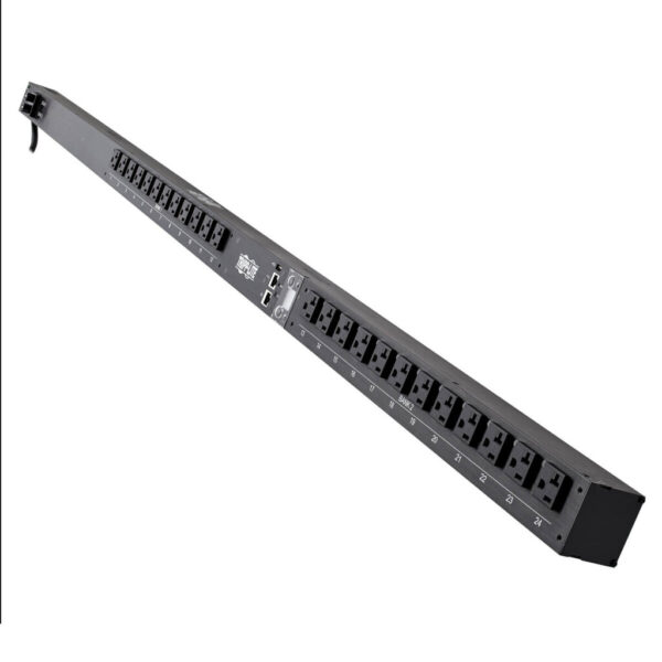 0a1b68d3cd48c832e77965c749cc446e Eaton 2.9kW Single-Phase Switched PDU, LX Platform, Outlet Monitoring, 120V Outlets (24 NEMA 5-15/20R), L5-30P Plug, 0U, TAA - PDUMVR30NETLX