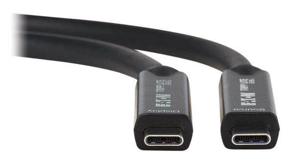 Tripp Lite USB-C to USB-C Full-Function Fiber Active Optical Cable - USB 3.2 Gen 2 (10 Gbps), 8K, HDR, 4:4:4, 60W PD Charging, Black, 10 m - U420F-10M