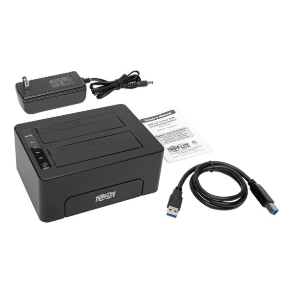 0c0c0987c646e34b604f5f2840e0b66e Tripp Lite series USB 3.0 SuperSpeed to Dual SATA External Hard Drive Docking Station with Cloning for 2.5 in./3.5 in. HDD