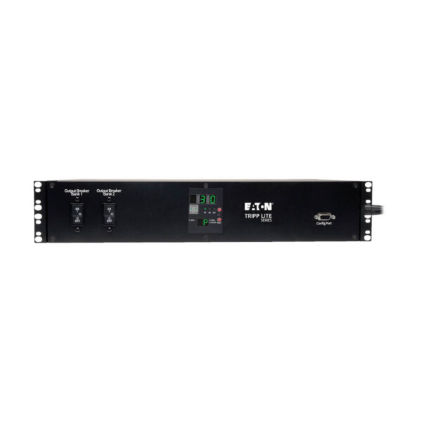 Tripp Lite series 5.8kW Single-Phase Local Metered Automatic Transfer Switch PDU, Two 200-240V L6-30P Inputs, 16-C13 2-C19 & 1 L6-30R Outlet, 2U, TAA