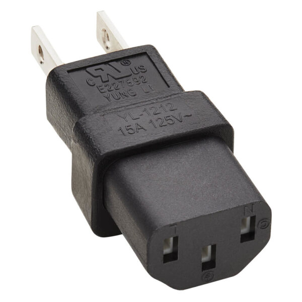 Tripp Lite series Computer Power Cord Adapter, NEMA 5-15P to C13 - 15A, 125V, Black