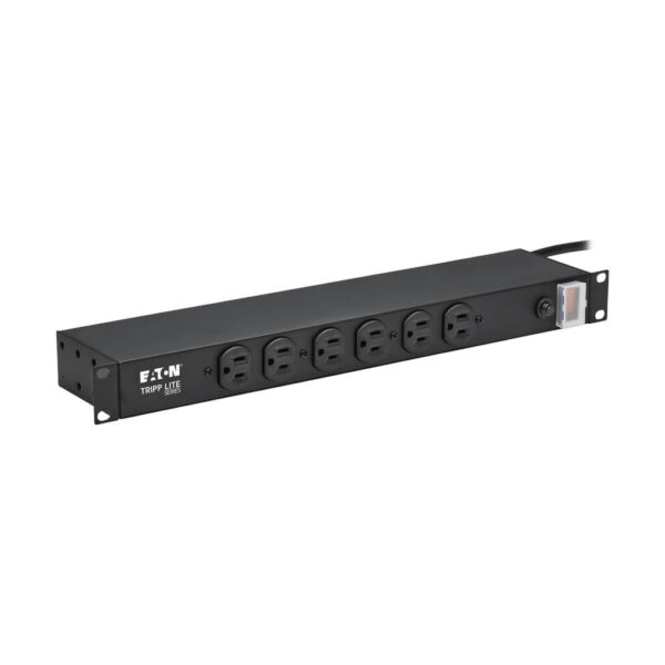 Tripp Lite series 1U Rack-Mount Power Strip, 120V, 15A, 5-15P, 12 Outlets (6 Front-Facing, 6-Rear-Facing), 15 ft. (4.57 m) Cord