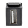 Tripp Lite series USB 2.0 All-in-One Keystone/Panel Mount Angled Coupler (F/F), Black