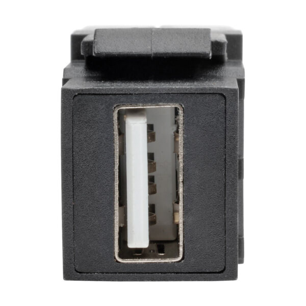 Tripp Lite series USB 2.0 All-in-One Keystone/Panel Mount Angled Coupler (F/F), Black