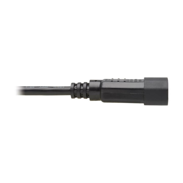 Tripp Lite series Power Extension Cord, Right-Angle C13 to C14 PDU Style - 10A, 250V, 18 AWG, 2 ft. (0.61 m), Black