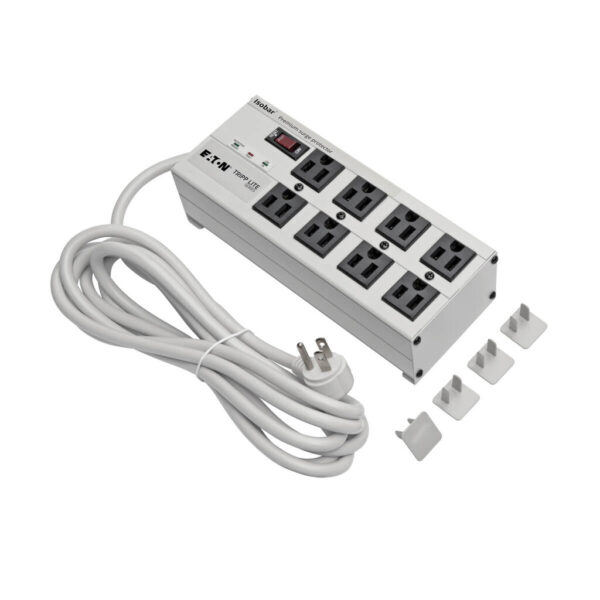 Tripp Lite series Isobar 8-Outlet Surge Protector, 12 ft. Cord with Right-Angle Plug, 3840 Joules, Diagnostic LEDs, Metal Housing