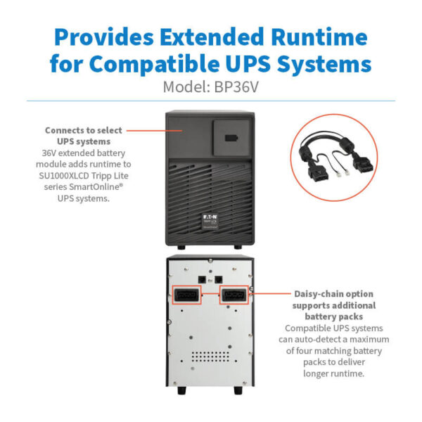 Tripp Lite series 36V Extended Battery Module (EBM) for SU1000XLCD SmartOnline UPS Systems, Tower