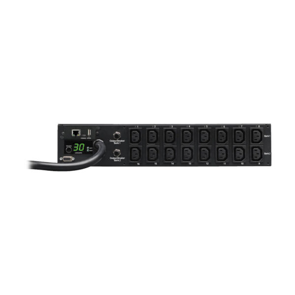 Eaton 5.5kW Single-Phase Switched PDU - LX Interface, 208/230V Outlets (16 C13), L6-30P Input, 12 ft. (3.66 m) Cord, 2U Rack-Mount, TAA