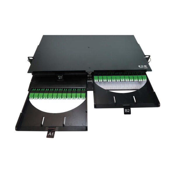 Tripp Lite series High-Density Panel Fiber Splice Enclosure - 6 Splicing Cassettes, 144 LC/APC SM 0.9 mm, 1.5 m Pigtail, 1U Rack