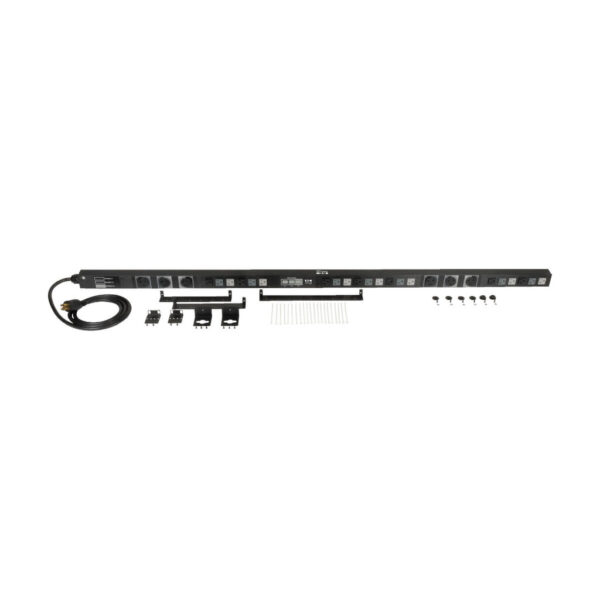 Tripp Lite series 5.7kW 3-Phase Local Metered PDU, 208/120V Outlets (21 5-15/20R, 6 L6-20R), L21-20P, 6 ft. (1.83 m) Cord, 0U Vertical, TAA