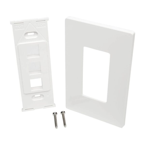 0de217f737bedbfc976fd1bb32fac32e Tripp Lite series 3-Port Keystone Single-Gang Faceplate, White, TAA