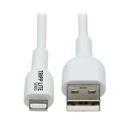 Tripp Lite series Safe-IT USB-A to Lightning Sync/Charge Antibacterial Cable (M/M), MFi Certified, White, 3 m (9.8 ft.)