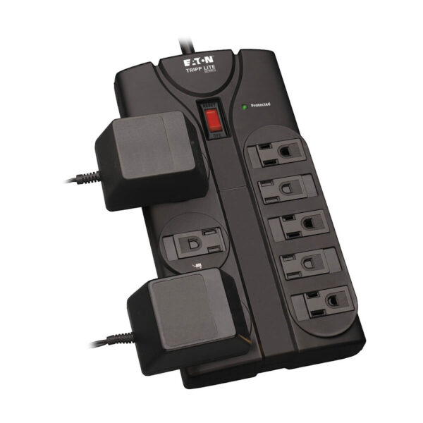 0e81fee1e7208e416543a6996ad0a04e Tripp Lite series Protect It! 8-Outlet Surge Protector, 8 ft. (2.43 m) Cord, 1440 Joules, Black Housing