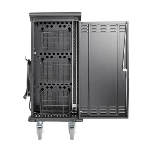 0ed62e6c300f75c378545ac34240e71f Tripp Lite series 27-Device AC Charging Cart for Laptops and Chromebooks - 120V, NEMA 5-15P, 10 ft. (3.05 m) Cord, Black