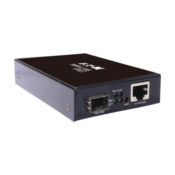 Tripp Lite series Hardened Gigabit Fiber to Ethernet Media Converter, 10/100/1000 Mbps, RJ45/SFP, -10° to 60°C, TAA
