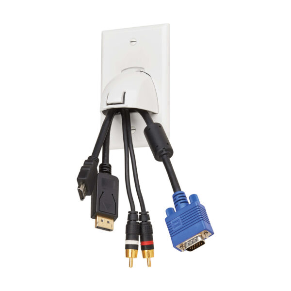 0f291e7e19868276b475f3c129048951 Tripp Lite series Single-Gang Up-or Down-Angle Bulk Cable Wall Plate, White, TAA
