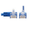 Tripp Lite series Left-Angle Cat6 Gigabit Molded Slim UTP Ethernet Cable (RJ45 Left-Angle M to RJ45 M), Blue, 5 ft. (1.52 m)