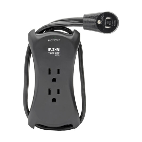 0f5a1ed89aa52ad85874bd8aa5aebaae Tripp Lite series Protect It! 3-Outlet Travel-Size Surge Protector - 5-15R Outlets, 2 USB Ports, 5-15P Input, 1050 Joules, Black
