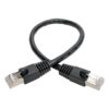 Tripp Lite series Cat6a 10G Snagless Shielded STP Ethernet Cable (RJ45 M/M), PoE, Black, 1 ft. (0.31 m)