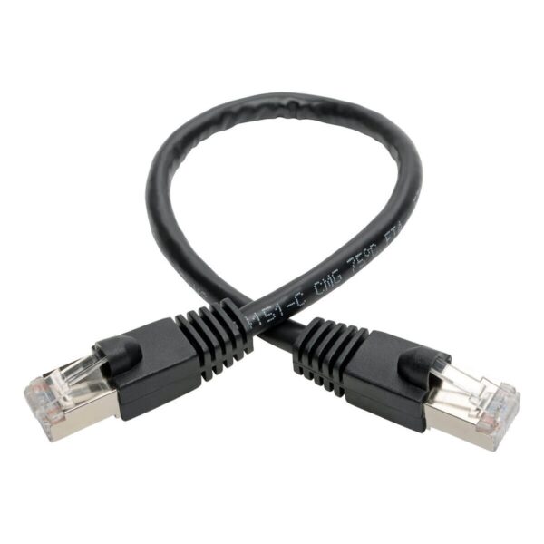 Tripp Lite series Cat6a 10G Snagless Shielded STP Ethernet Cable (RJ45 M/M), PoE, Black, 1 ft. (0.31 m)