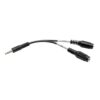 Tripp Lite series 3.5 mm 3-Position to 3.5 mm 4-Position Audio Headset Splitter Adapter Cable (2xF/M), 6 in. (15.2 cm)