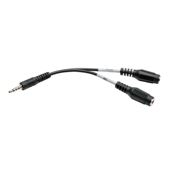 Tripp Lite series 3.5 mm 3-Position to 3.5 mm 4-Position Audio Headset Splitter Adapter Cable (2xF/M), 6 in. (15.2 cm)